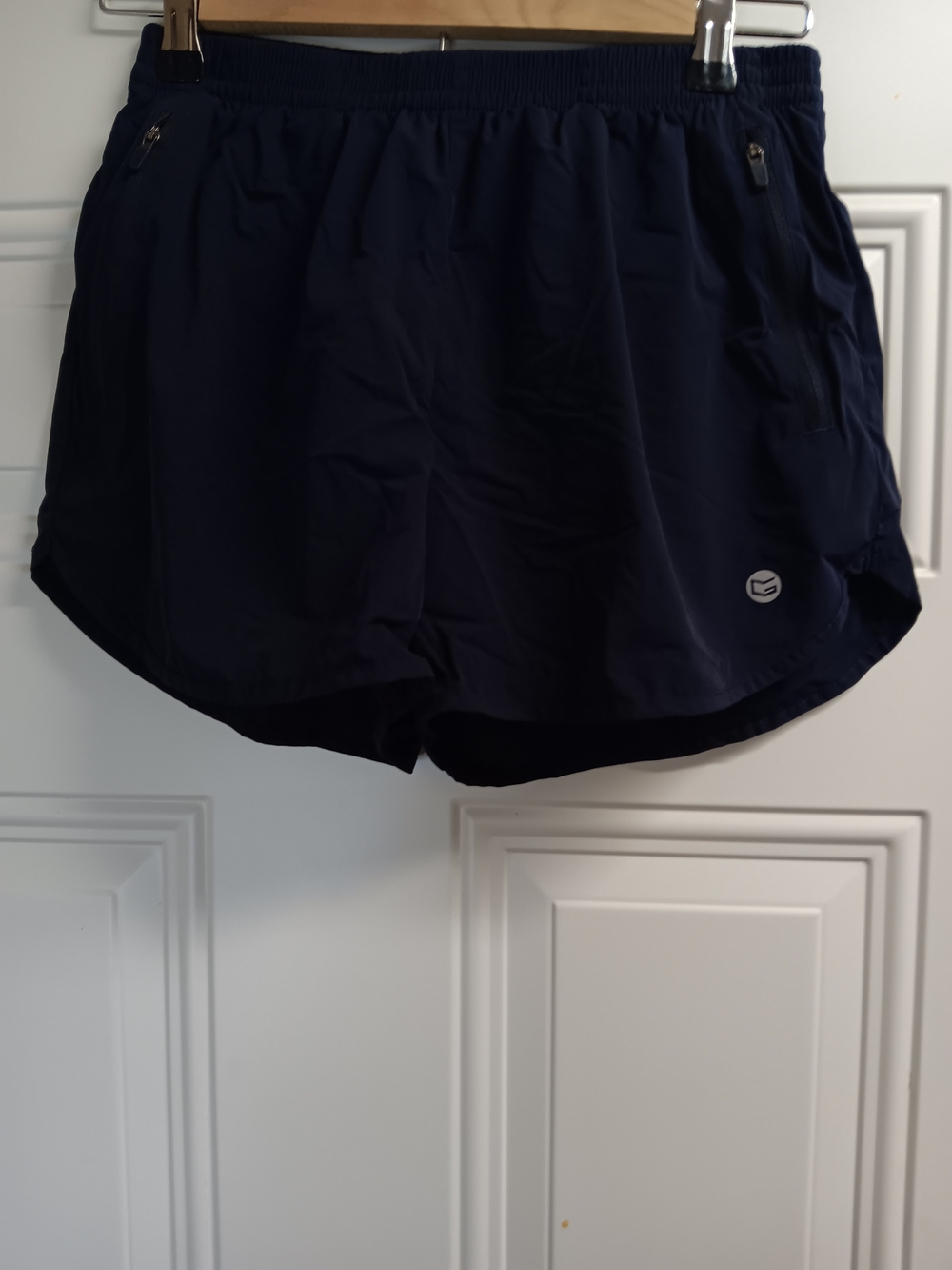 Women’s Navy Athletic Shorts with Zip Pockets